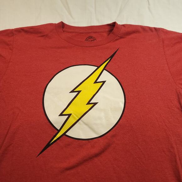 DC The Flash Short Sleeve Graphic Crew Neck T Shirt Mens Size Large L Red - Picture 1 of 9